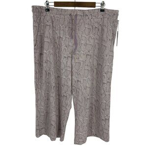 Ambrielle Womens Purple Snake Print Elastic Waistband Lounge Pants Size XXL